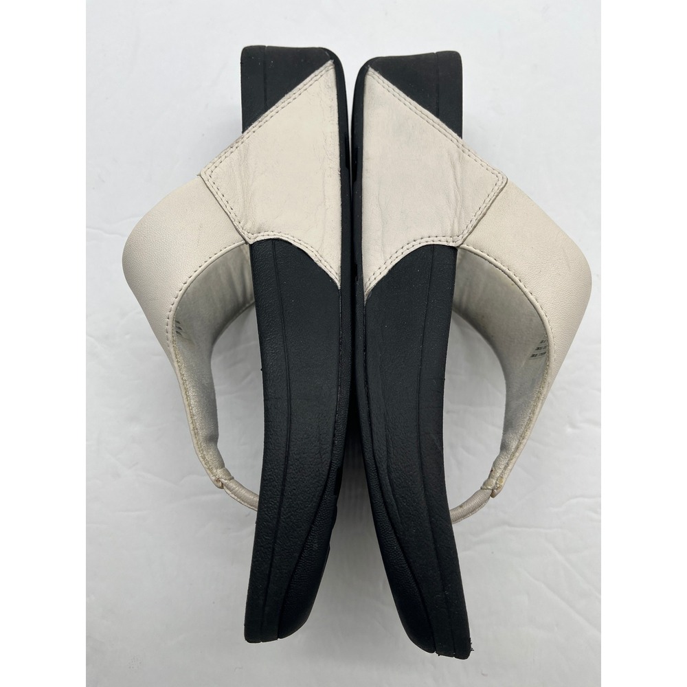FitFlop Leather Thong Platform Sandals White Womens 8 Comfort Support 8 - Picture 2 of 9
